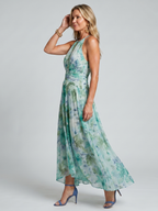 Portia | Halter Floral Midi Dress