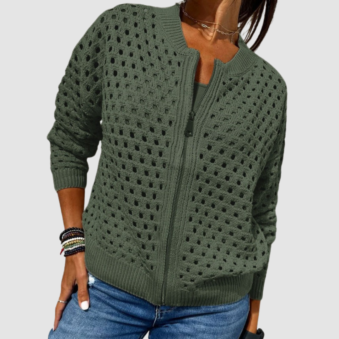 Elodie | Soft Zip-Front Cardigan