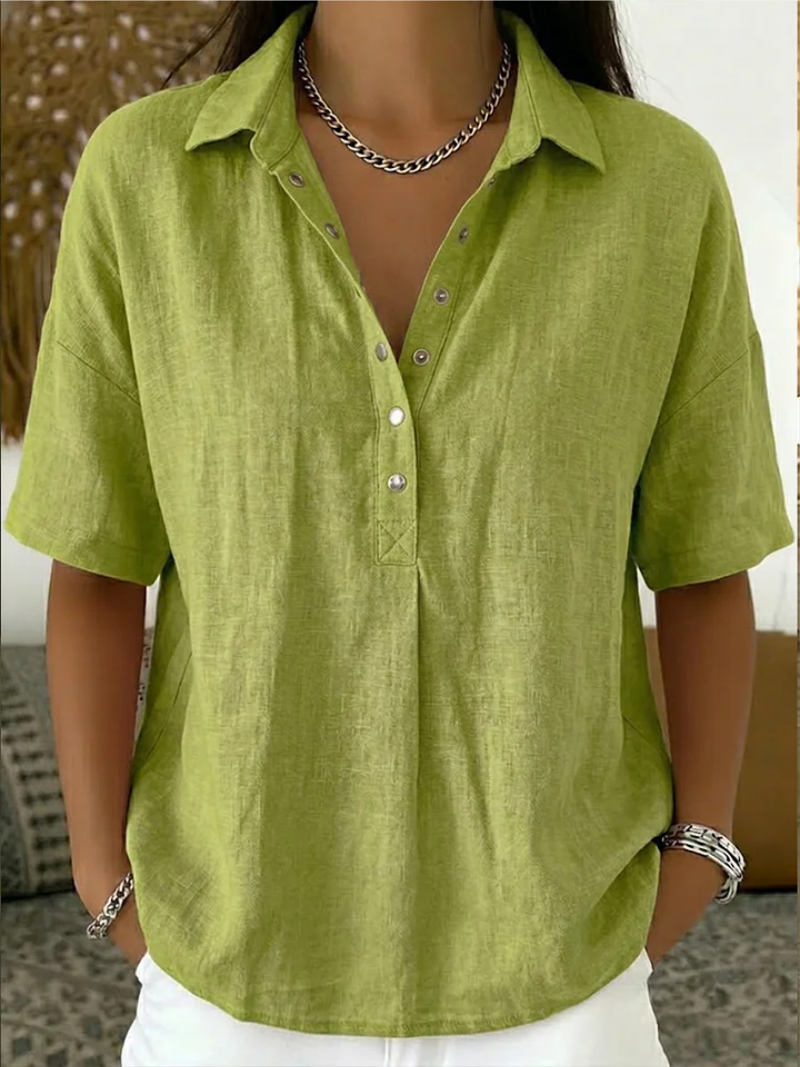 Danique | Collared Button-Detail Blouse