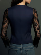 Genevieve | Sheer-Sleeve Blazer