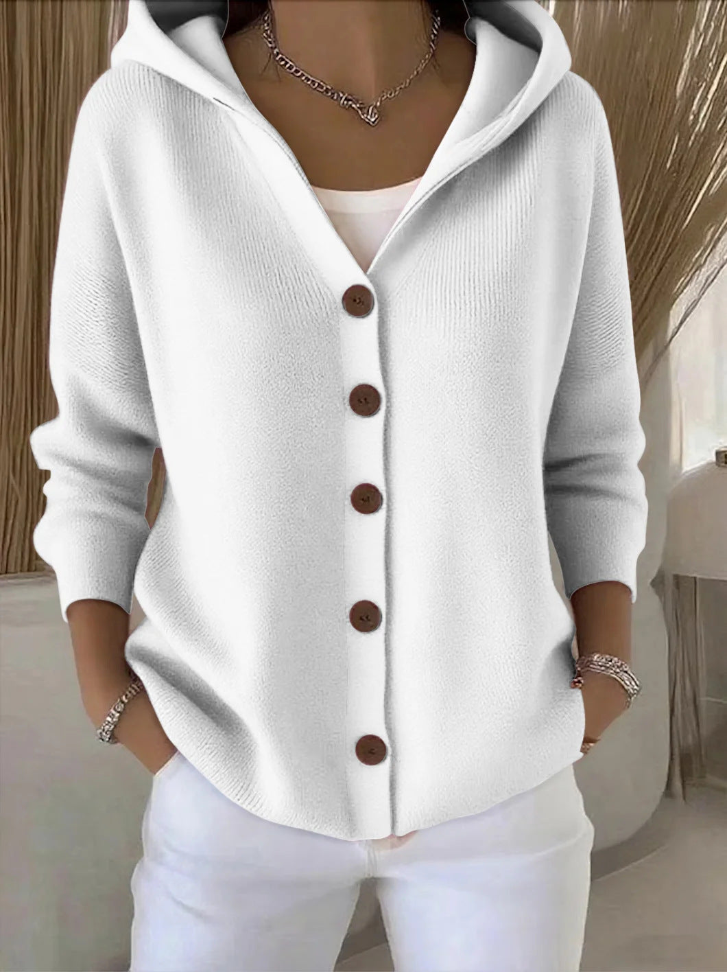 Darienne | Hooded Button Cardigan