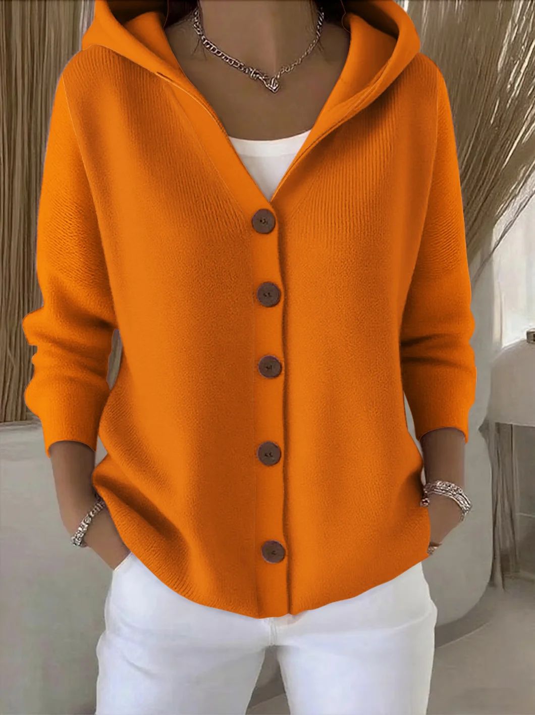 Darienne | Hooded Button Cardigan