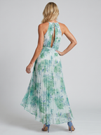 Portia | Halter Floral Midi Dress