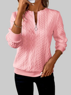 Eloise | Textured Zip-Front Sweater