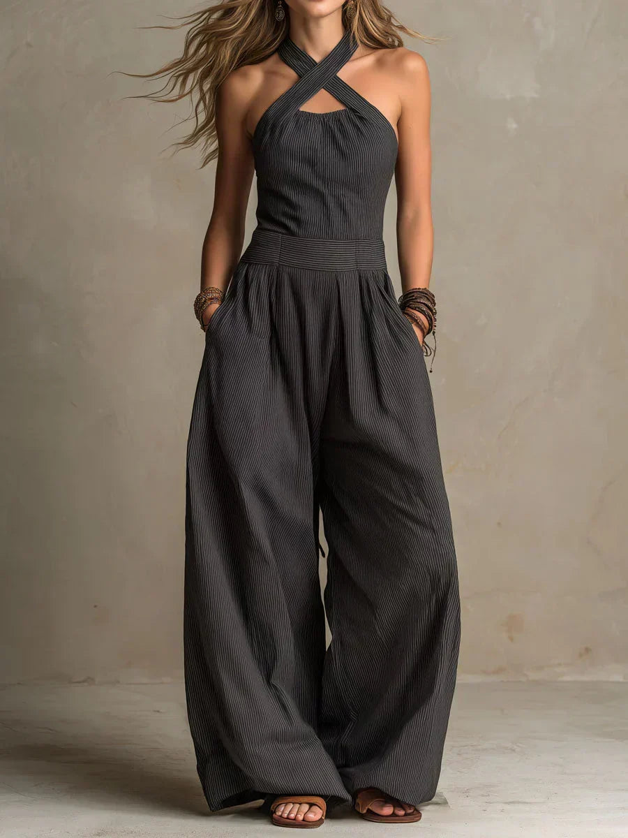 Bianca | Draped Neckline Jumpsuit