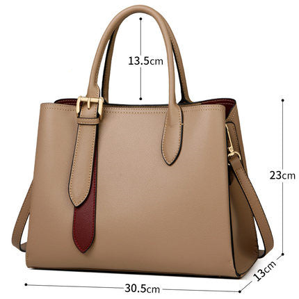 Genuine Leather Tote Bag With Shoulder Straps