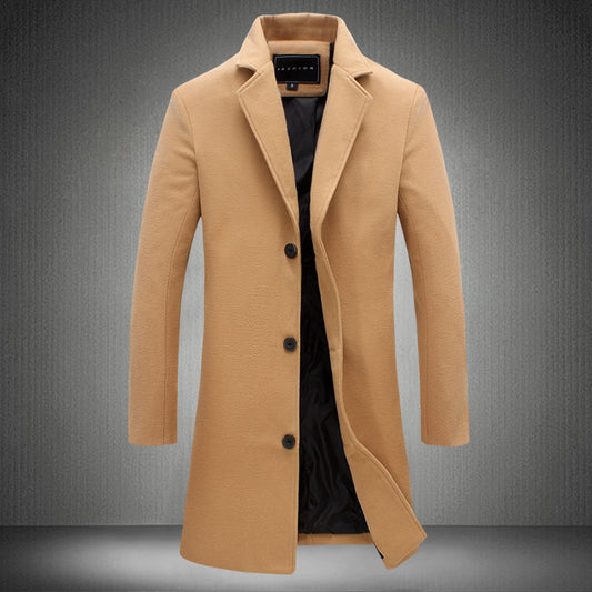 New Asian Mens Casual Business Wool Coats